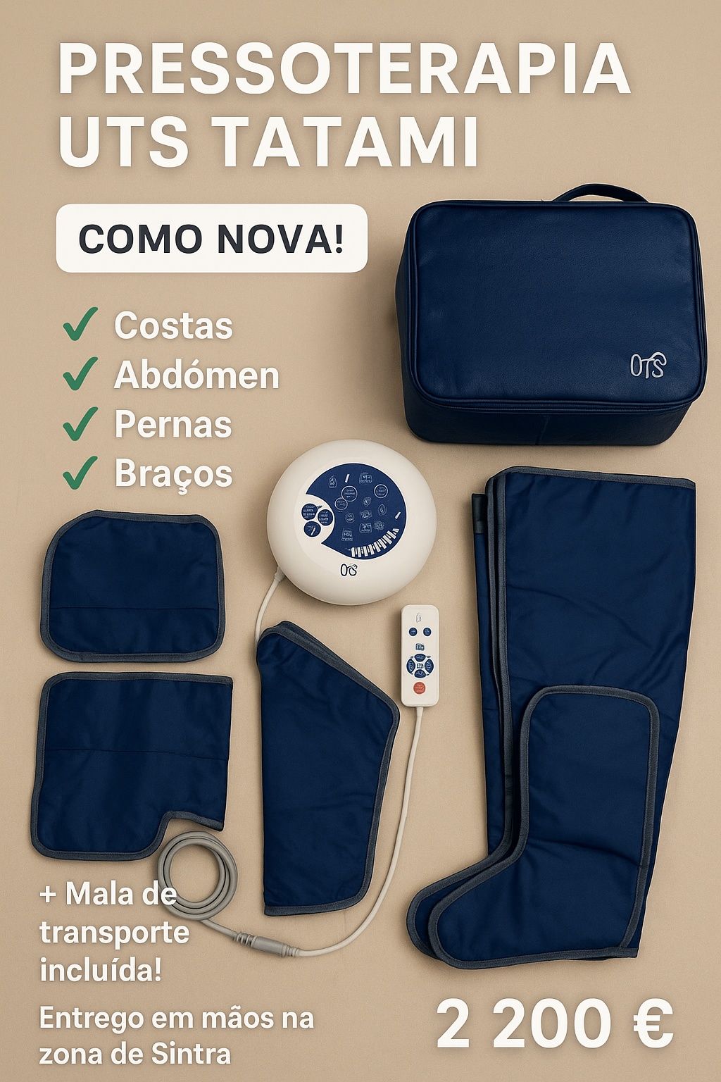 Máquina de Pressoterapia UTS Tatami — Completa, Como Nova!