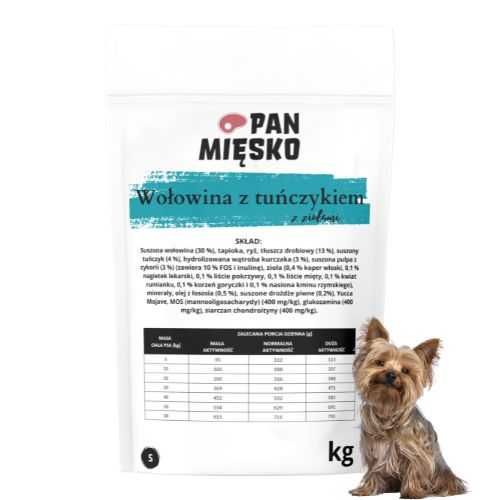 Pan Mięsko z Ziołami Wołowina z tuńczykiem chrupki S 1kg na wagę