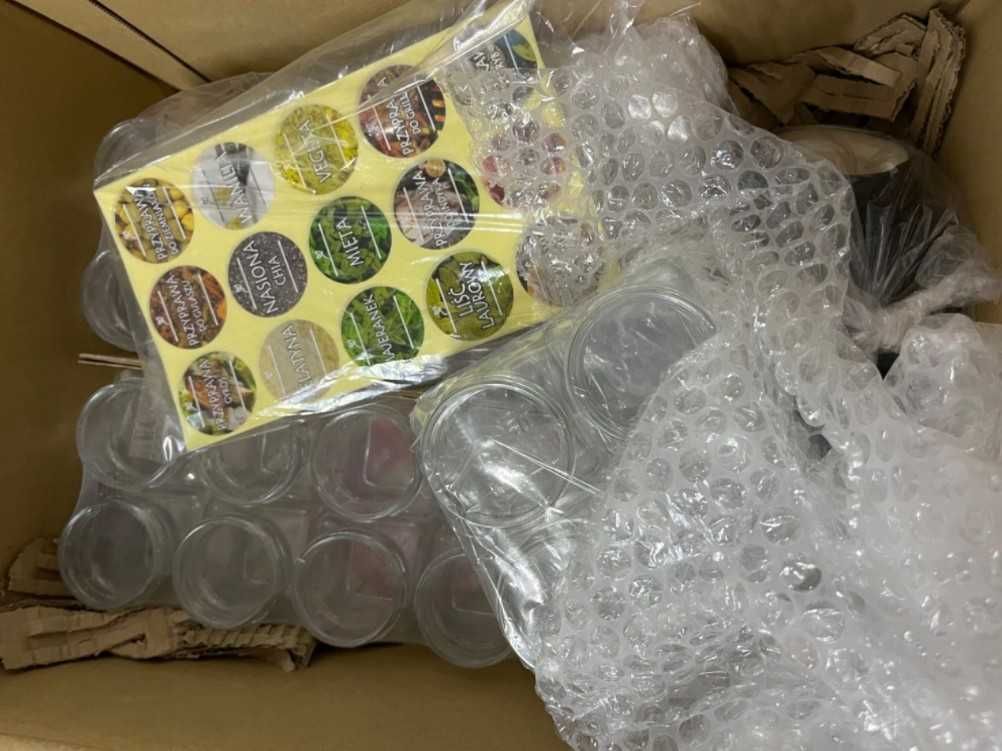 Słoiczki Pojemniki na przyprawy, jedzenie Zestaw 24 sz 120ml+etykiety