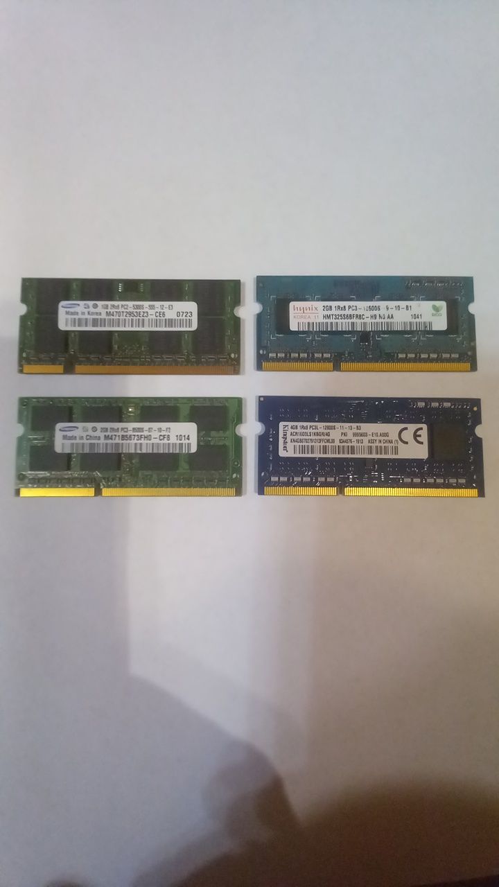 Оперативная память к ноутбуку ddr2 1gb, ddr3 4gb, ddr3 4gb