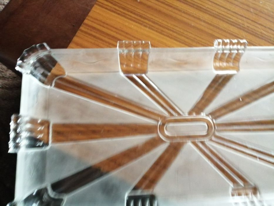 Patera prostokątna kryształowa