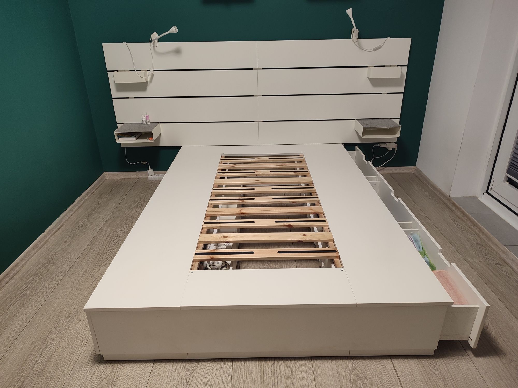 Łóżko podwójne Nordli Ikea 140x200