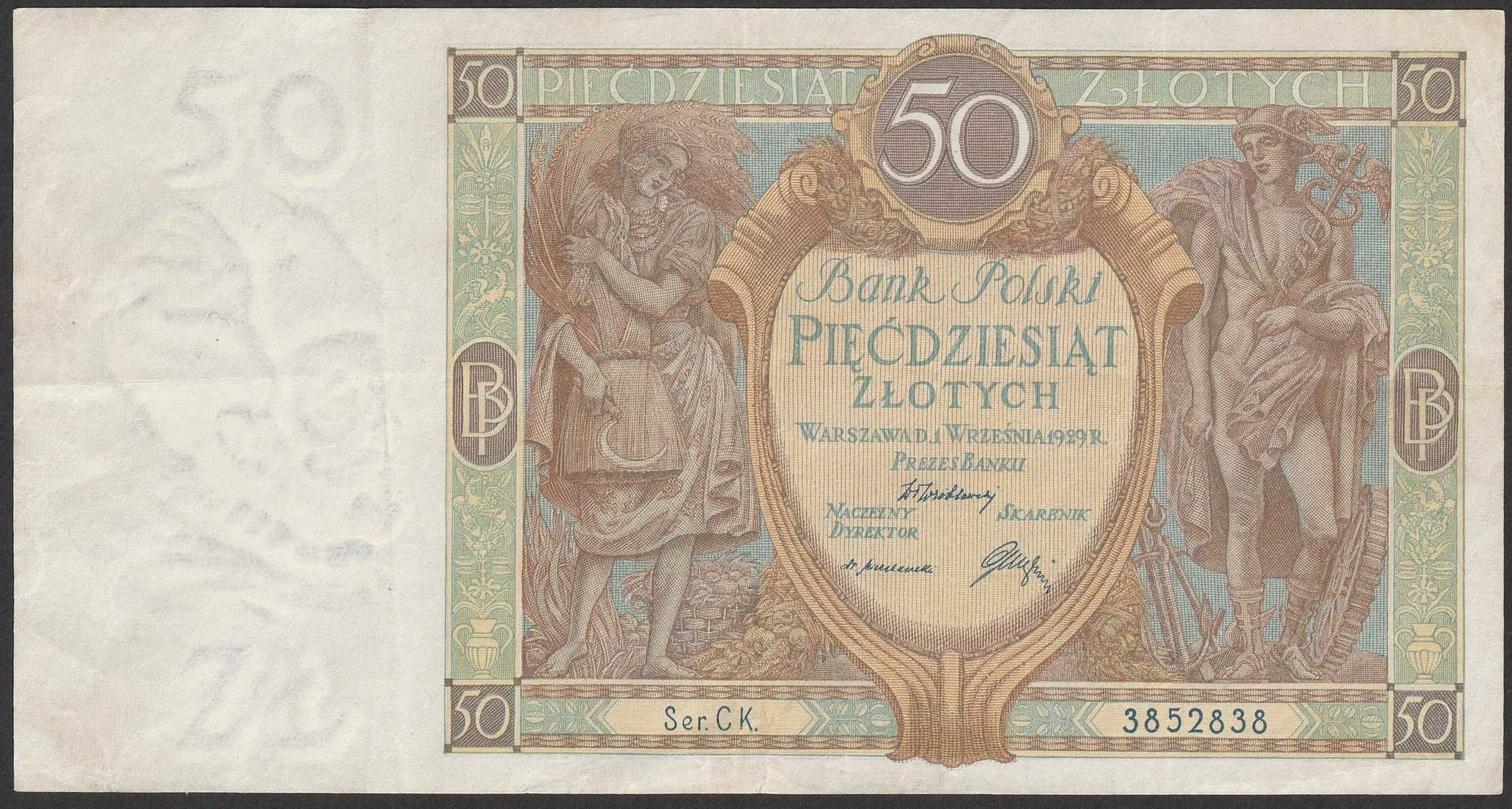 Polska 50 złotych 1929 - seria CK
