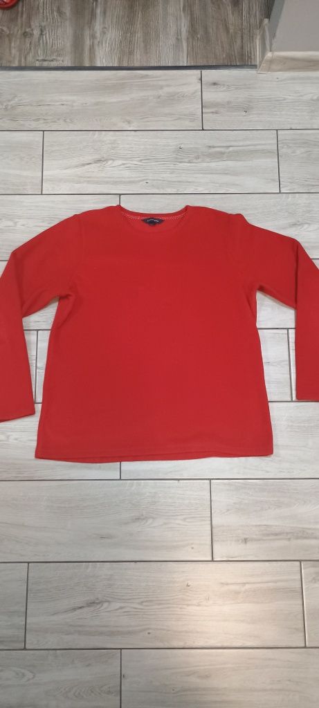 Bluza dresowa czerwona z polaru rozmiar M/L Lands'end