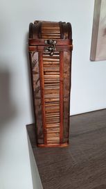 Drewniany pojemnik na wino, handmade