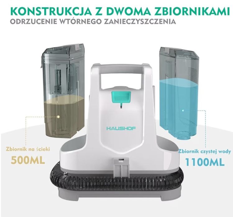 Odkurzacz piorący do dywanów, do sierści od zwierząt, mocny 400W
