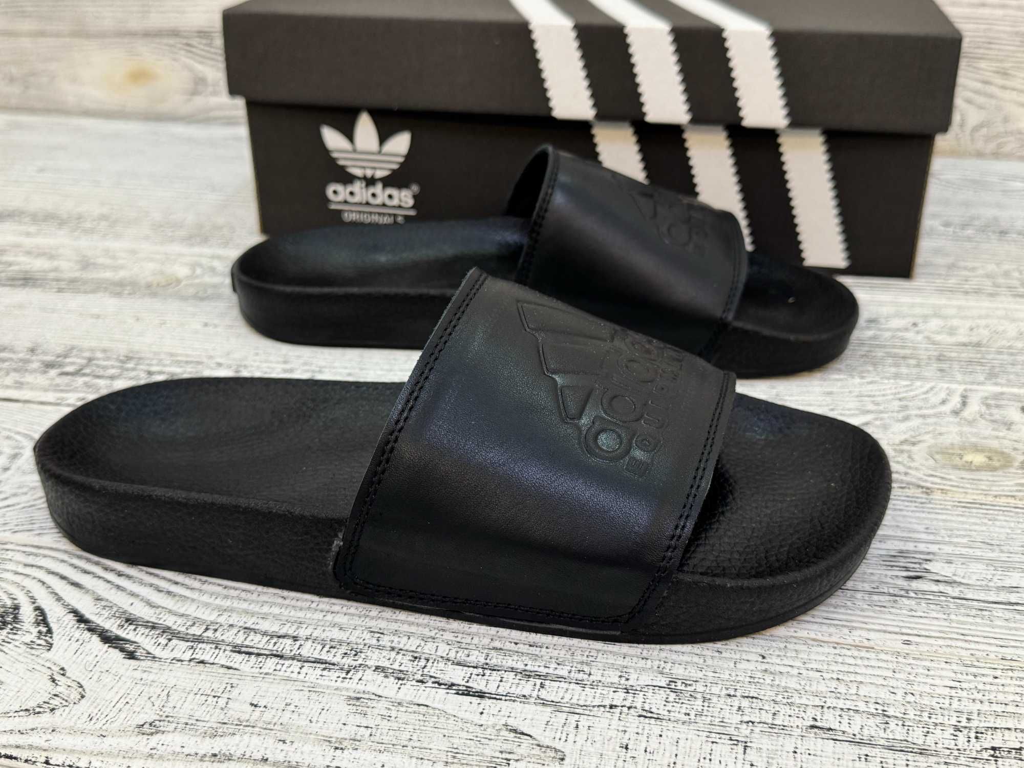 Чоловічі шкіряні шльопанці Адідас Чоловічі капці Adidas. Розміри 40–45