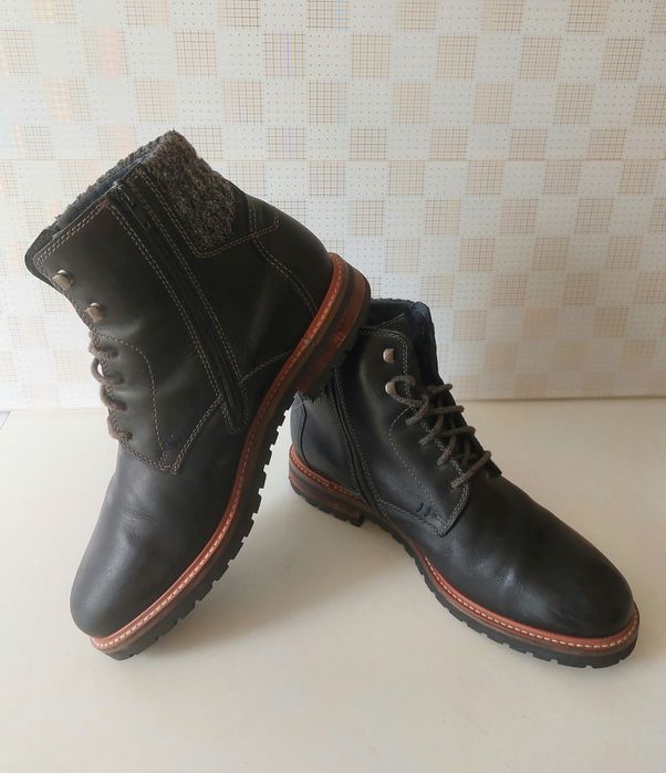 (30 - 30,5см) Зимние кожаные сапоги, ботинки.