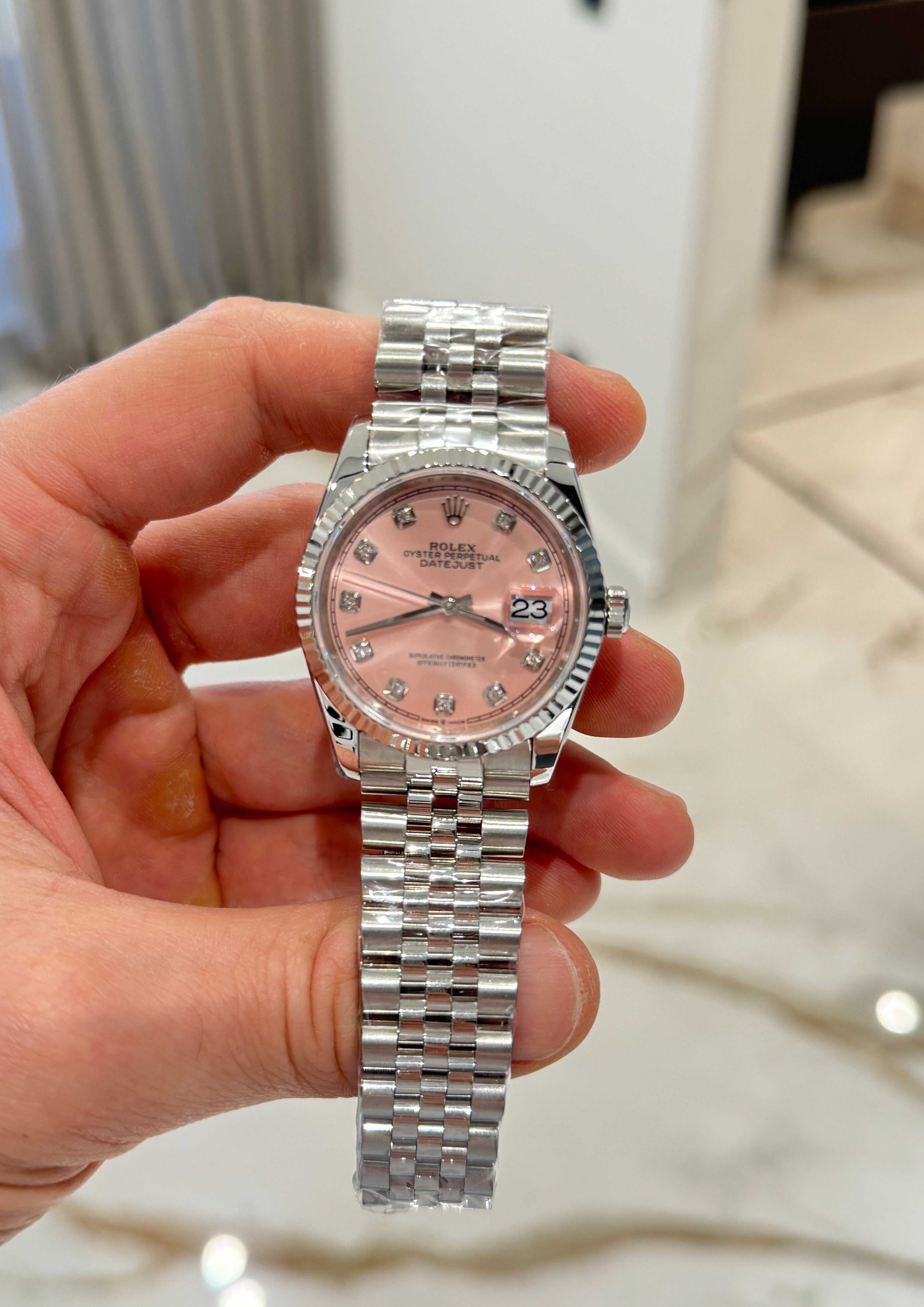 rolex datejust różowa tarcza 36mm