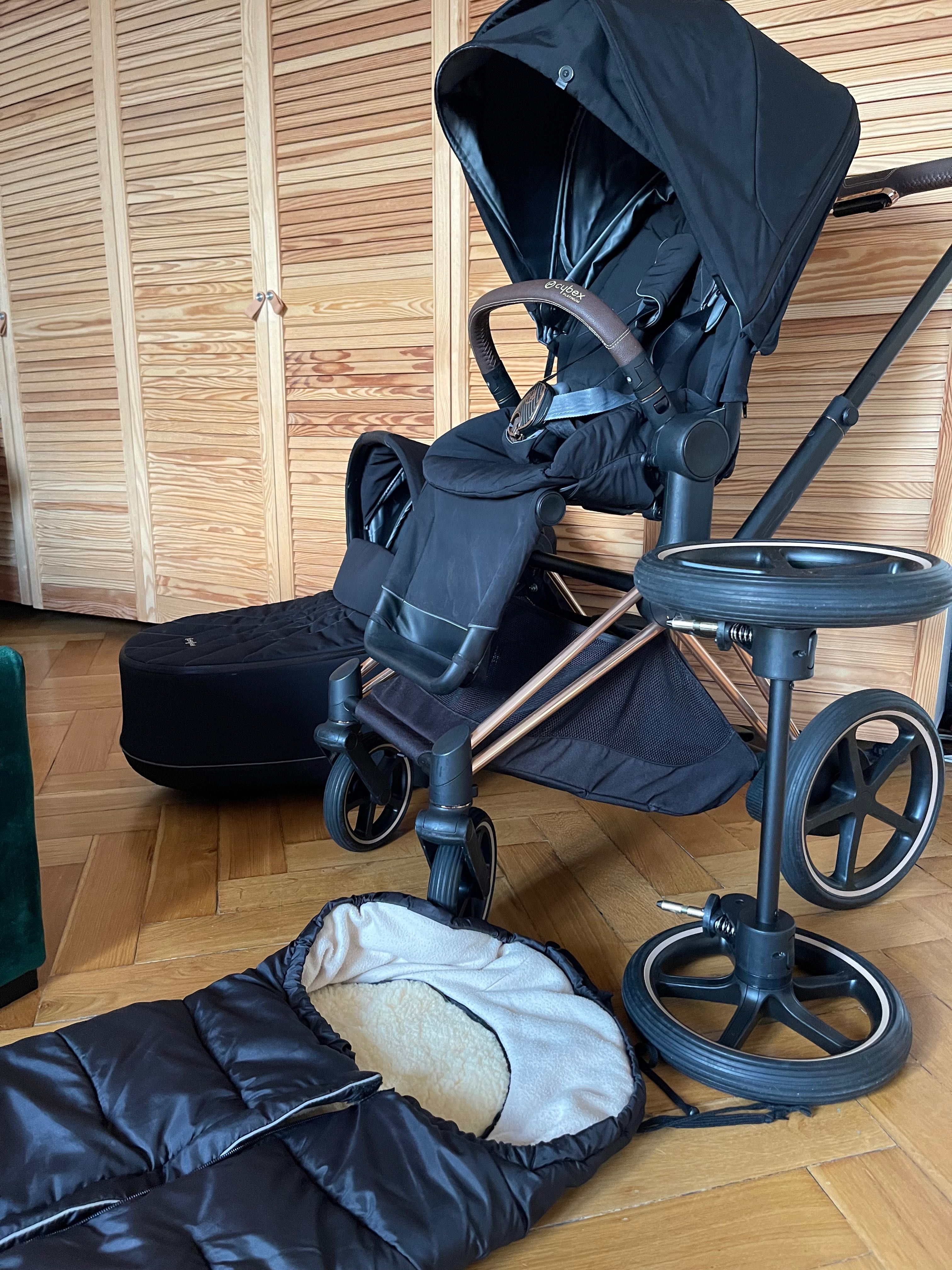 Wózek Cybex ePriam 2.0 gondola I spacerówka + akcesoria