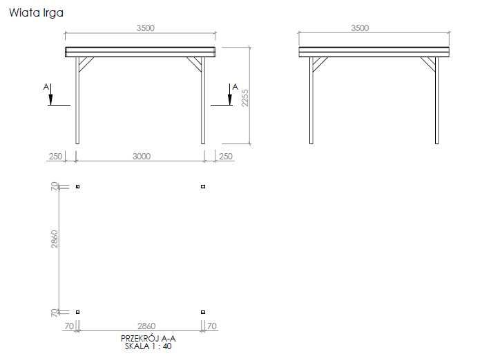 Altana ogrodowa IRGA 1  wym. zewn. 350 x 350 cm