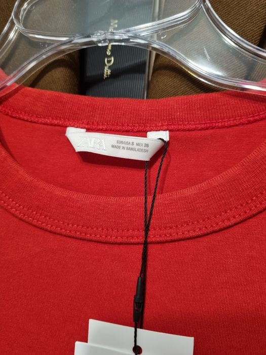 Nowa czerwona koszulka tshirt Zara 36 bawełna