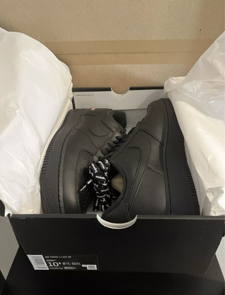 Кросівки Supreme Nike Air Force 1 Low Box Logo Black (Оригінал)