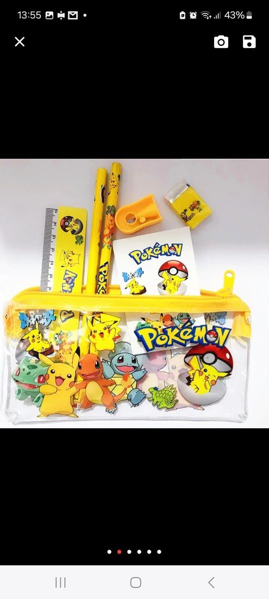 Piórnik POKEMON z akcesoriami.