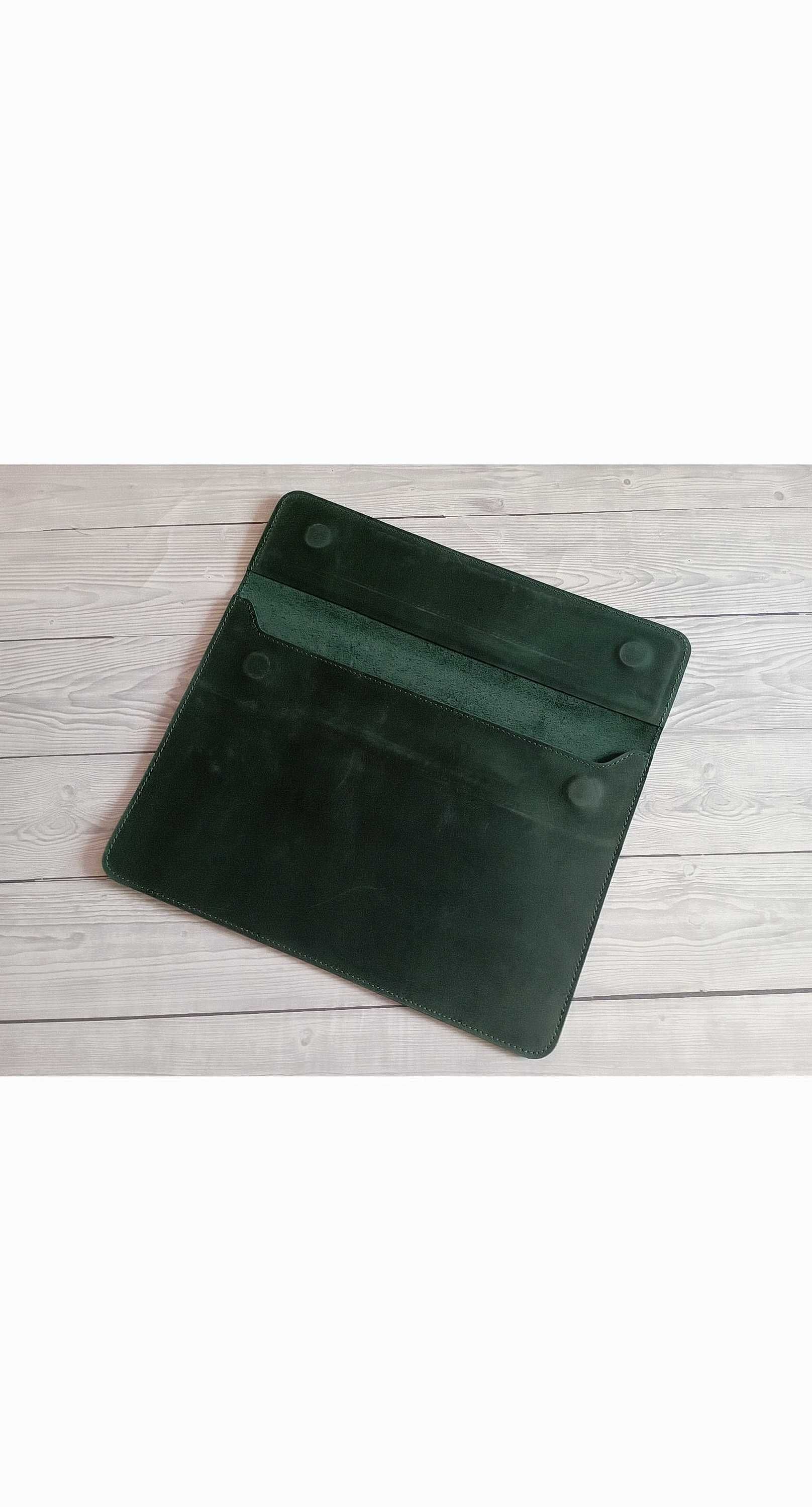 Кожаный чехол-конверт для MacBook Pro/ Air 13",зеленый
