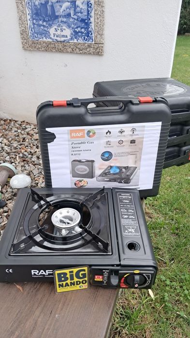 Fogão de Campismo a Gás Portátil, para cartuxo ou  botija com mala