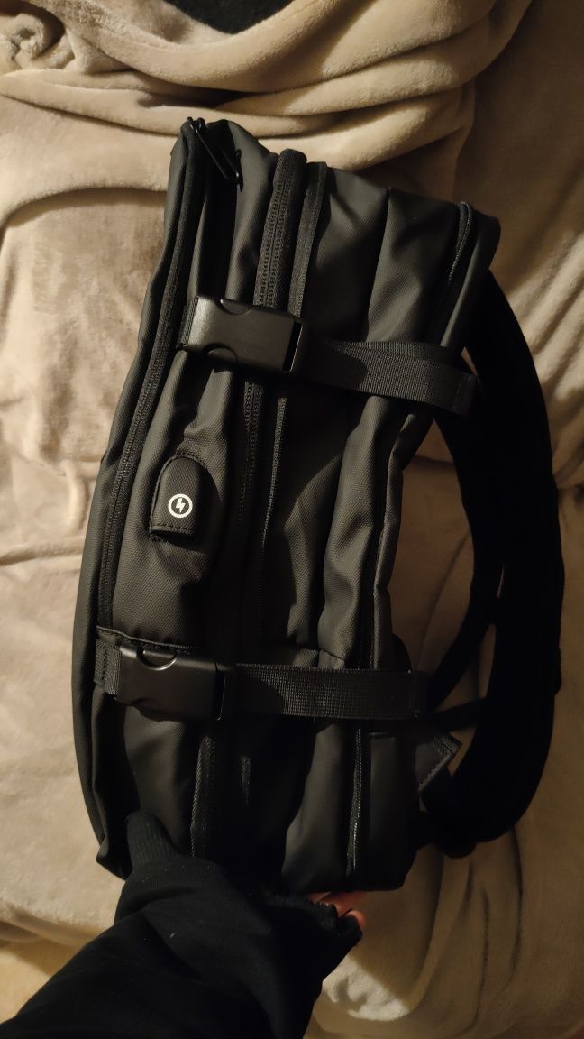 Duży pojemny plecak walizka czarny wiele kieszeni męski wodoodporny