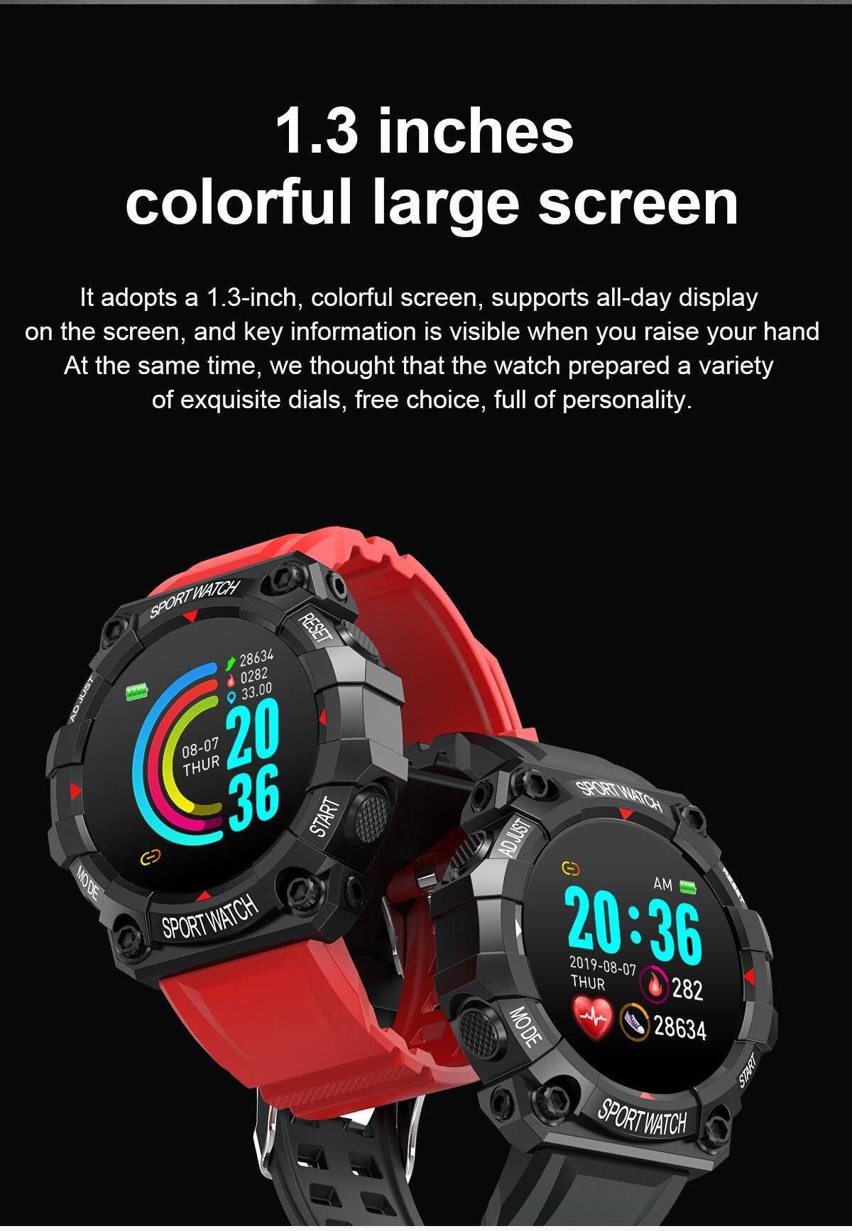 inteligentny zegarek kolorowy ekran tętno Bluetooth