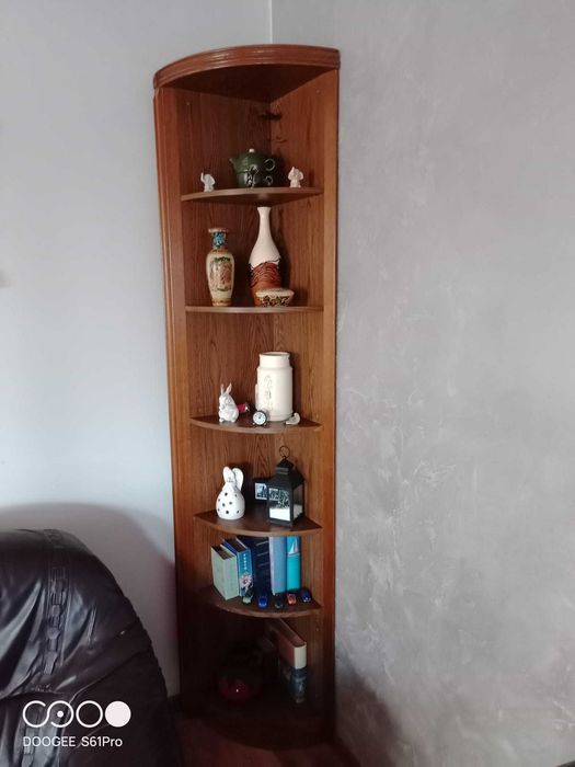 Regał narożny dębowy