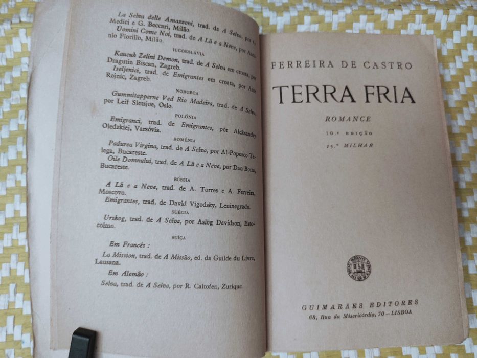 OBRAS DE FERREIRA DE CASTRO
Edição: Guimarães Editores