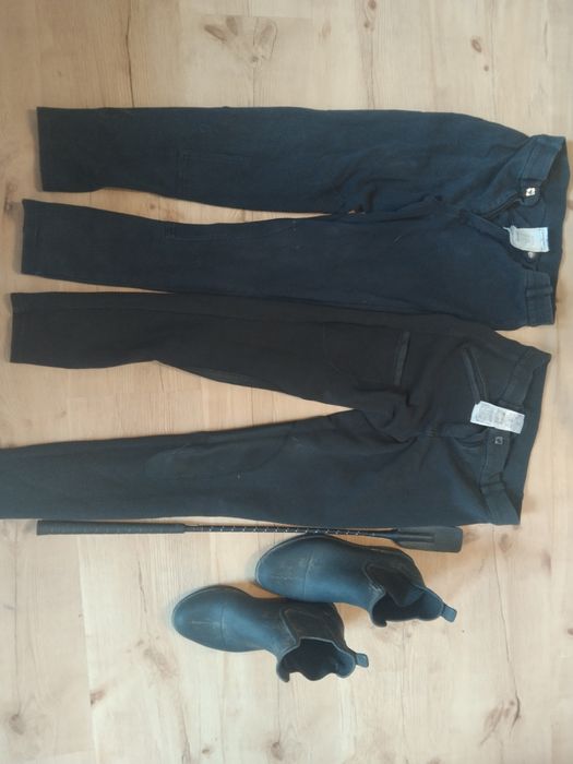 Zestaw do jazdy konnej bryczesy,bacik ,buty 38