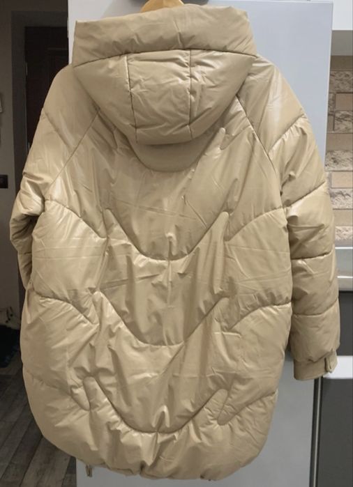 Pikowana kurtka zimowa 2xl/3xl camelowa