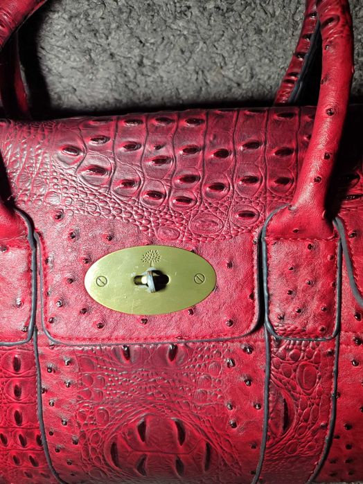 Сумка mulberry magenta ostrich bayswater