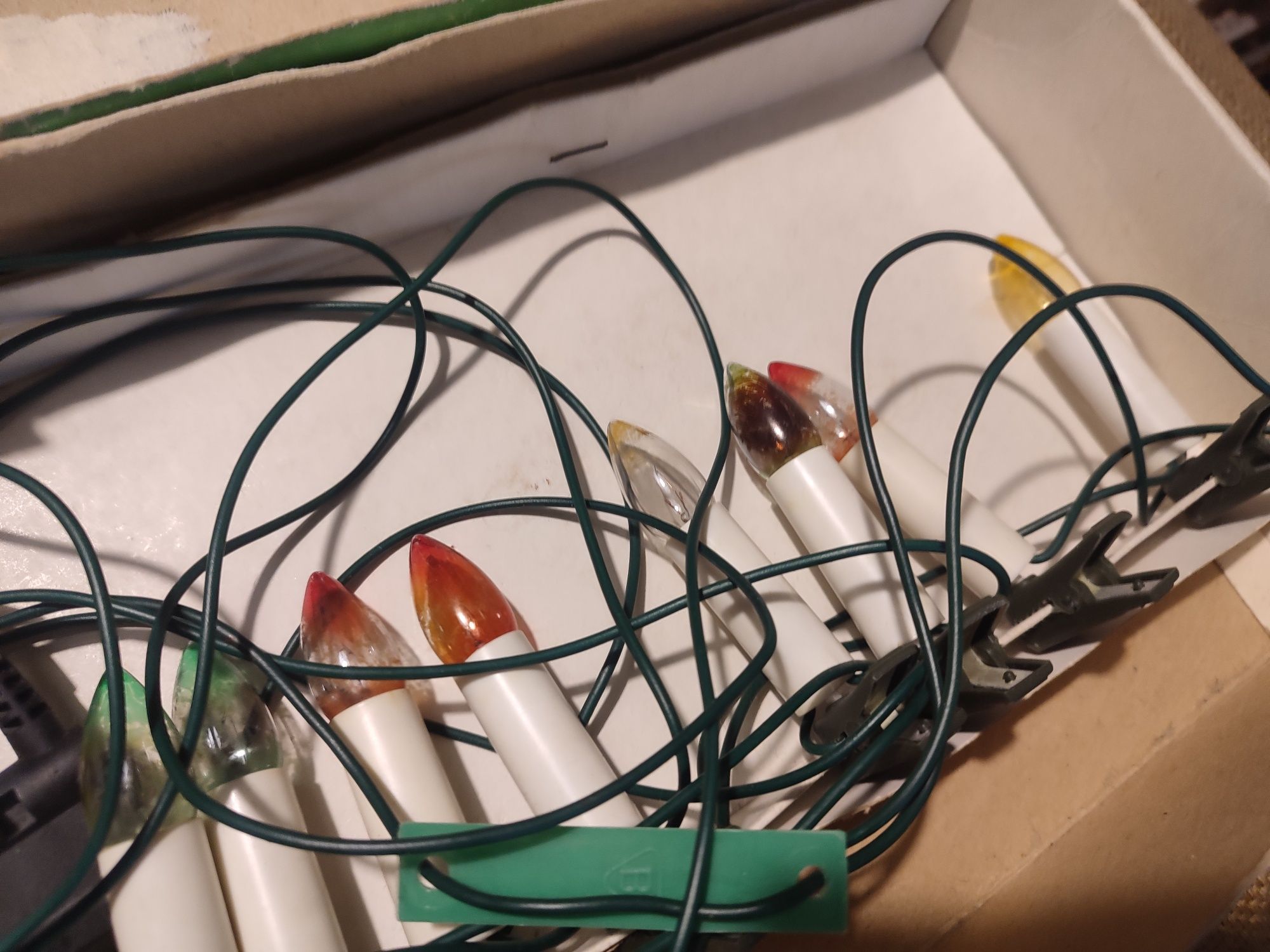 Stare lampki choinkowe PRL komplet choinkowy
