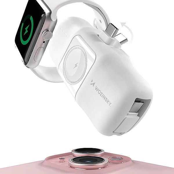 Mini powerbank Wozinsky WF16-YCS 5000mAh 15W USB-C z wbudowanym kablem