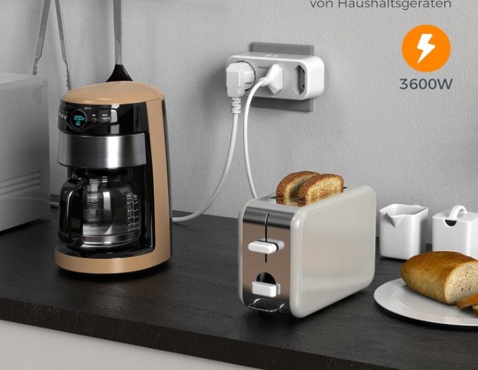Tessan Lista z gniazdami USB 3, 5 w 1, wyjście AC z 2 USB, 3600 W