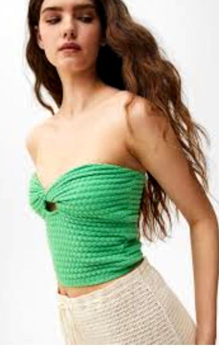 OKAZJA Nowy pull bear letni zielony top topik nowy lato 36 s 34 xs