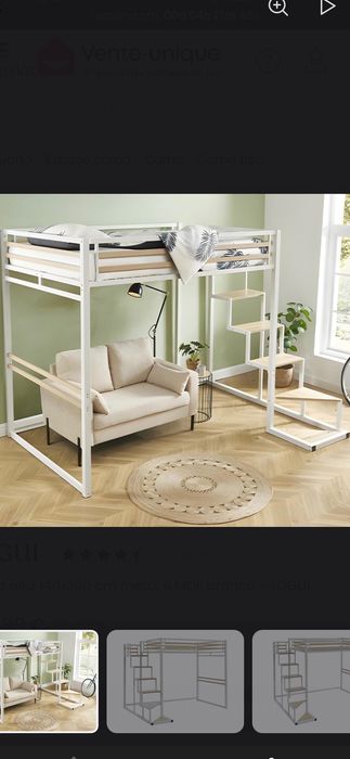 Cama alta 140x200 com colchão