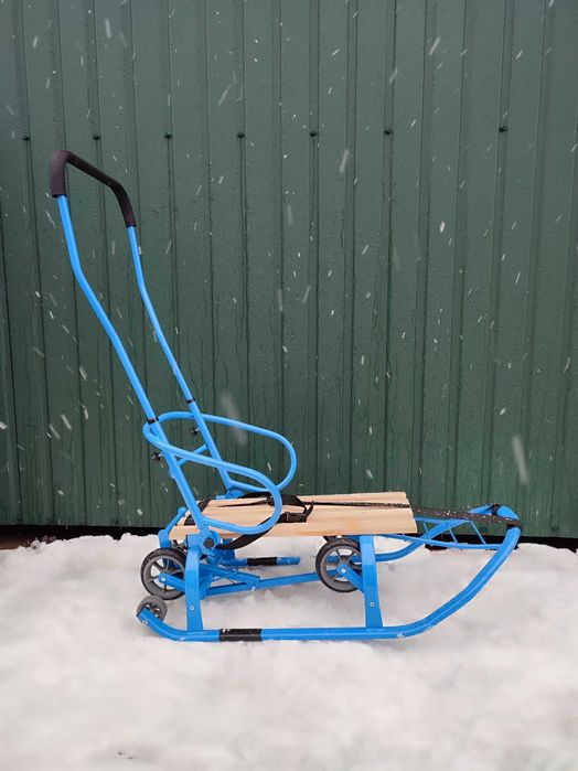 Санки на колесах "Патріот LUX" блакитні