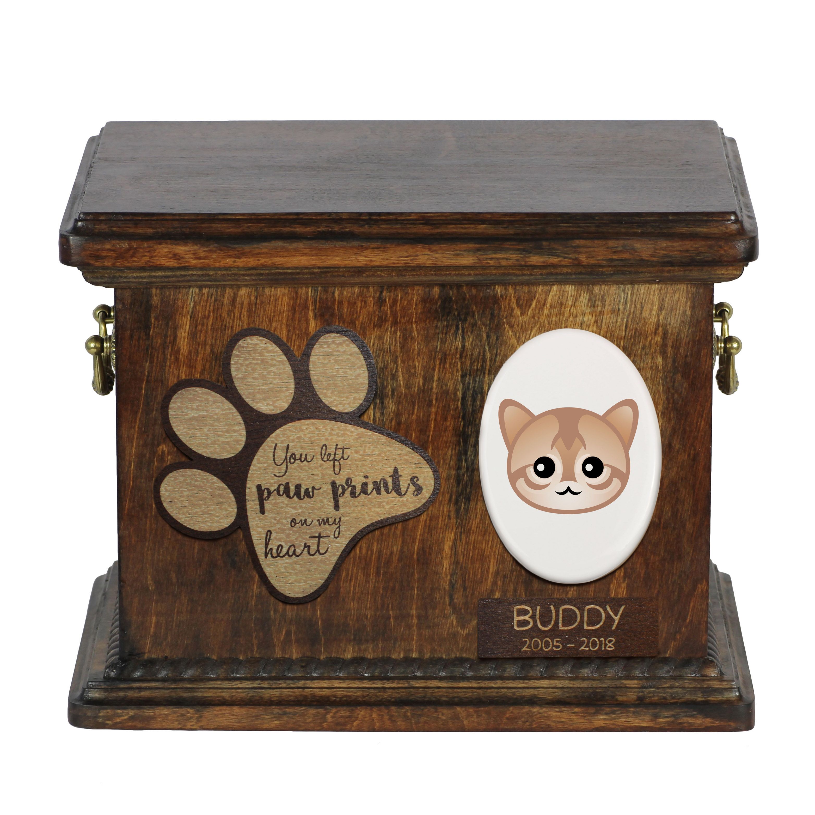 Kot singapurski drewniana urna z kotem Art-Dog