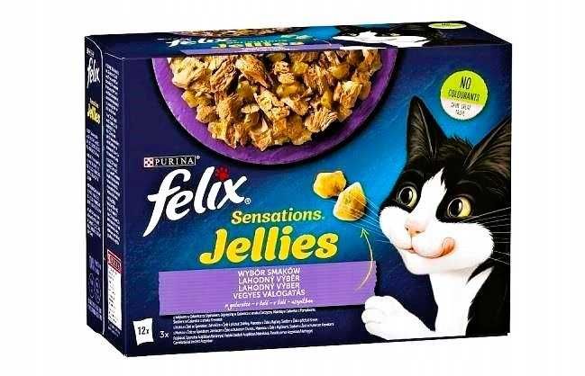 Mokra Karma PURINA FELIX Sensations Jellies Makrela Śledź 36 x 85g