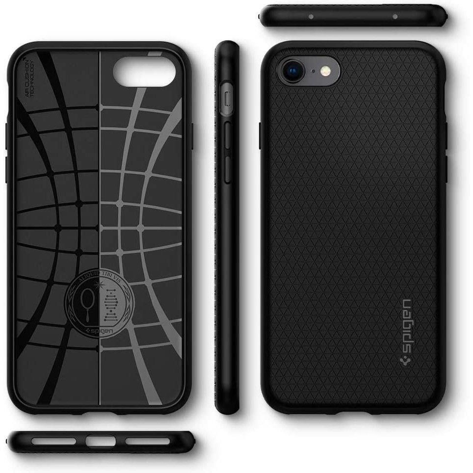 Etui Spigen Liquid Air + Szkło Hartowane Iphone 7 / 8 / Se 2020 Black