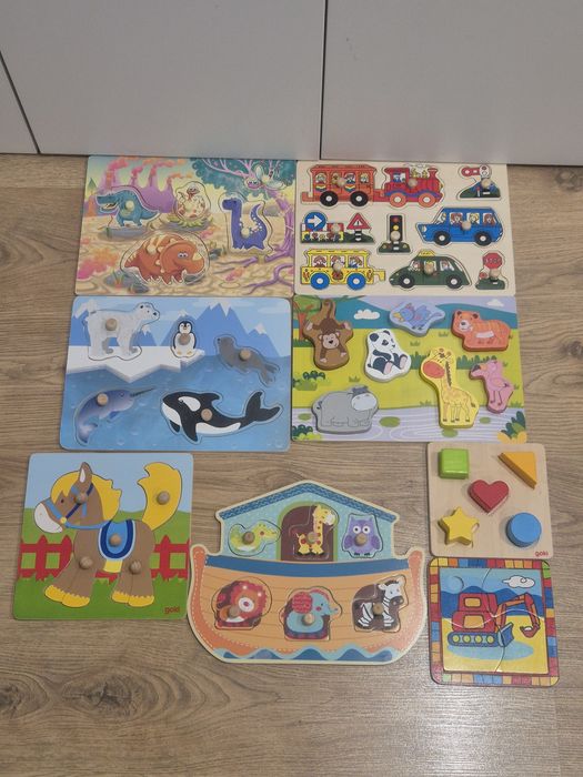 Drewniane puzzle układanki