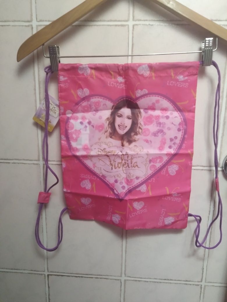 Mochila/ Saco de alças -Violetta - Disney- com etiqueta