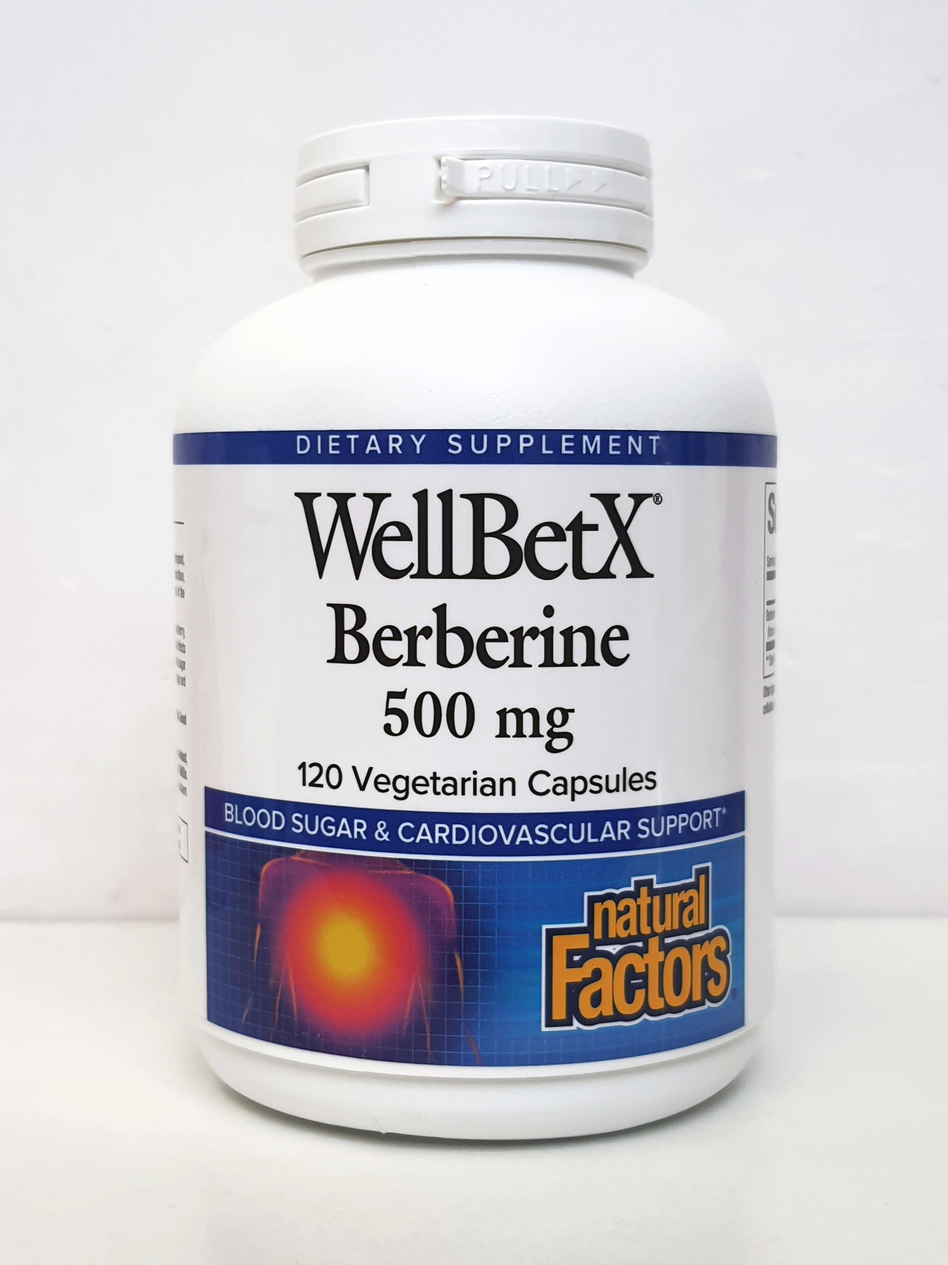Берберин Natural Factors WellBetX, 500 мг, 120 капсул