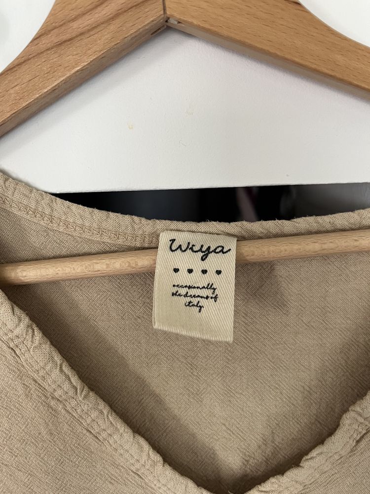 Wiya top bluzka lniany len linen beż One size