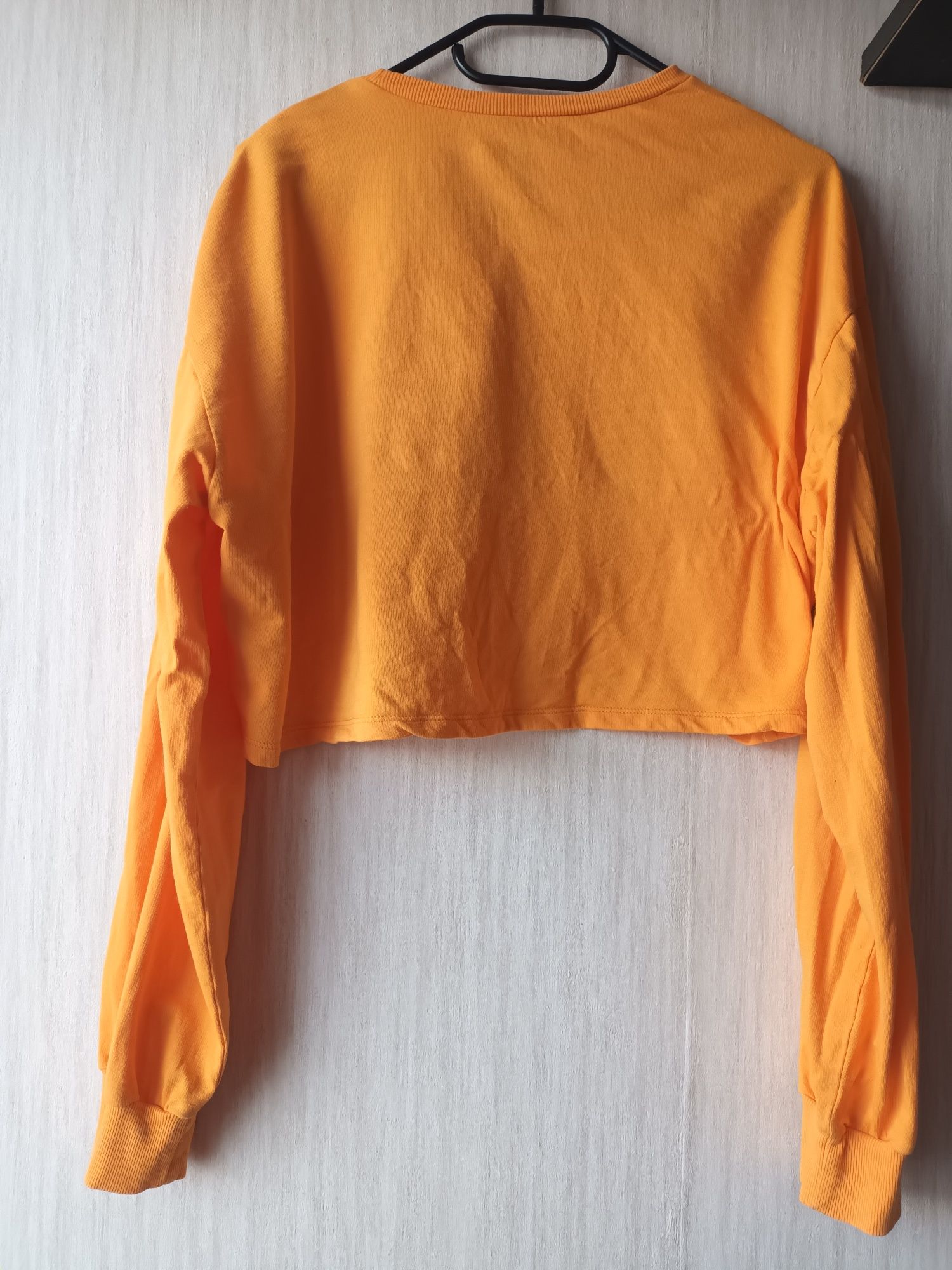 Pomarańczowa bluza crop top z nadrukiem 100% bawełna
