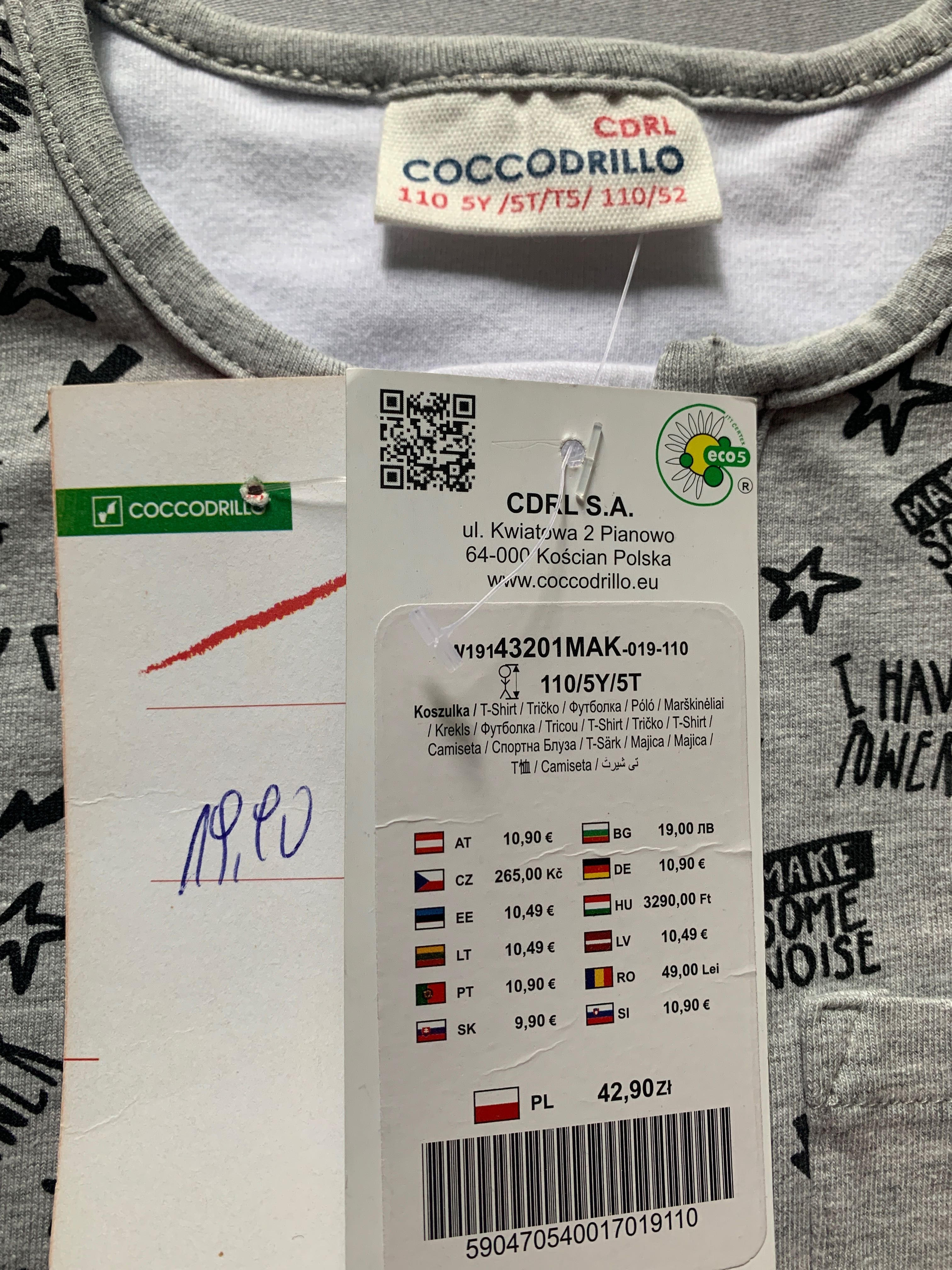 T-shirt chłopięcy z Coccodrillo roz 110