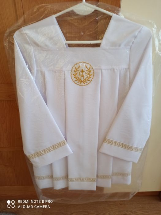 Komża, alba komunijna dla chłopca  r. 146/stan bdb / śnieżnobiała