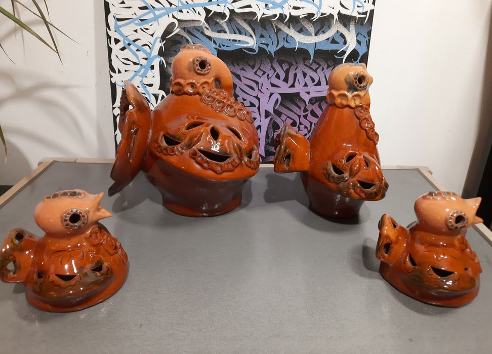 Сім'я індиків статуетка кераміка майоліка Виноградів ссср