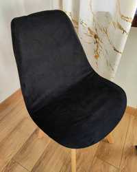Pokrowce na krzesła skandynawskie welurowe  4 sztuki czarne