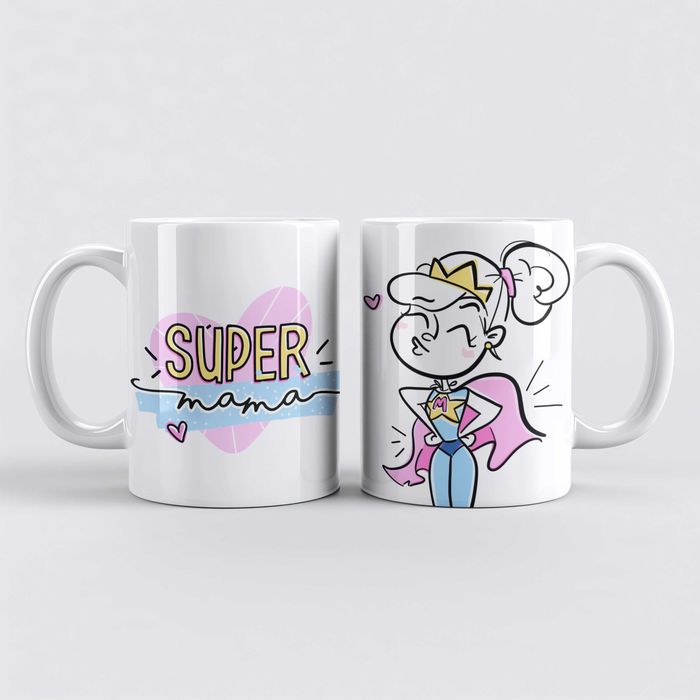 Kubek SUPER MAMA - Prezent który mówi KOCHAM CIĘ lepiej niż kwiaty!