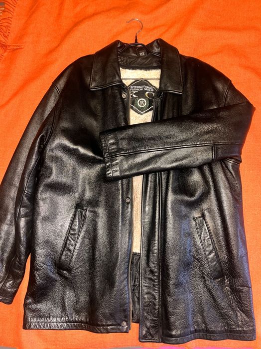 Шкіряна чоловіча зимова (демісезонна) куртка