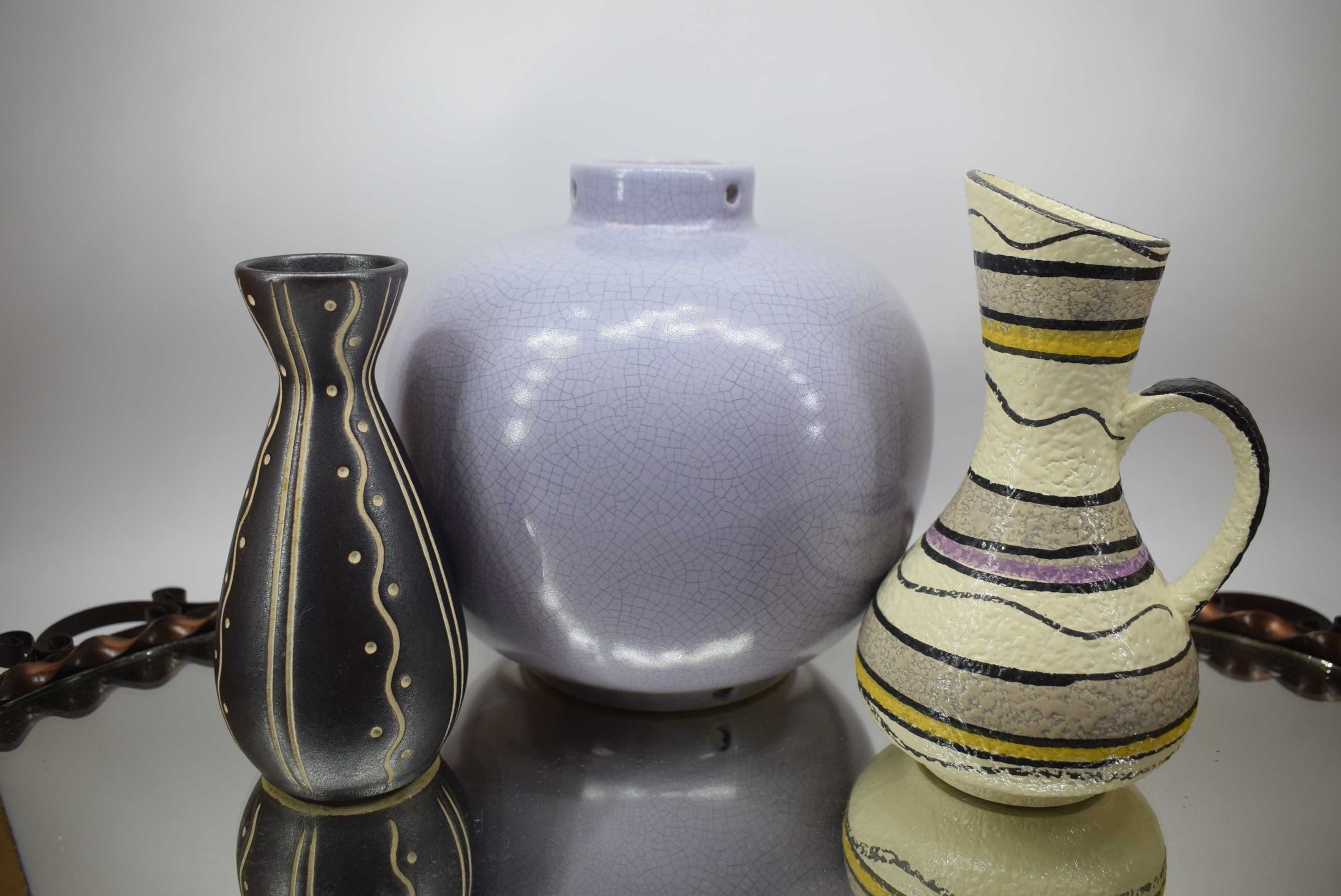 Stara ceramika wazon Piesche & Reif Bay baza lampy Nimy Design Vintage