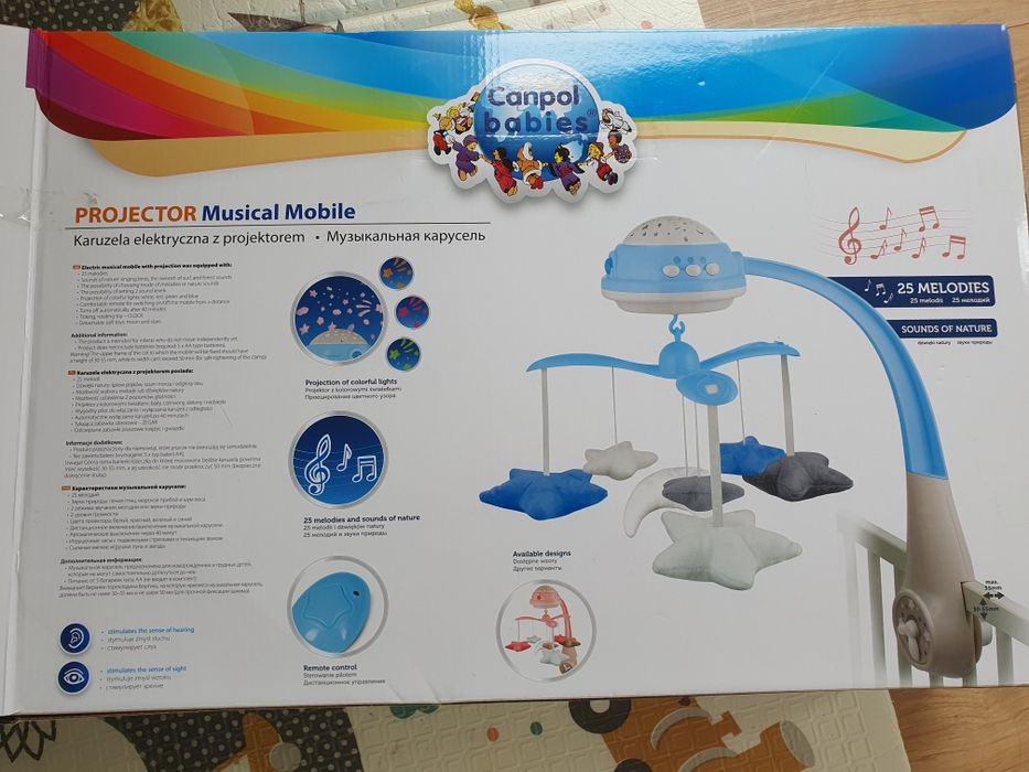 Karuzela Canpol Babies z projektorem – stan bardzo dobry