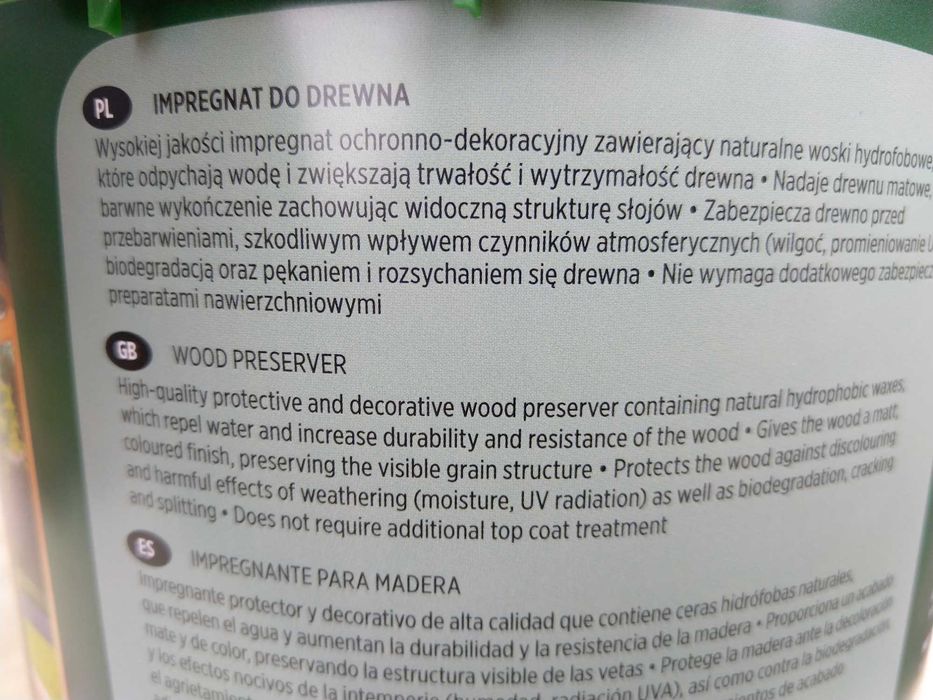OKAZJA Impregnat do drewna kolor MAHOŃ 5L zabezpiecza chroni